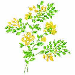 Flowers And Tree Embroidery Design 2